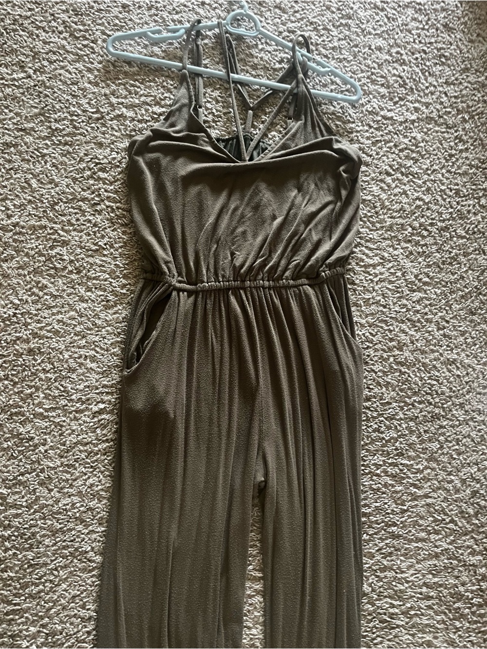 Olive Green Strappy Jumpsuit